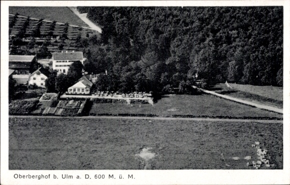 Ak Oberberghof Ulm an der Donau, Fliegeraufnahme