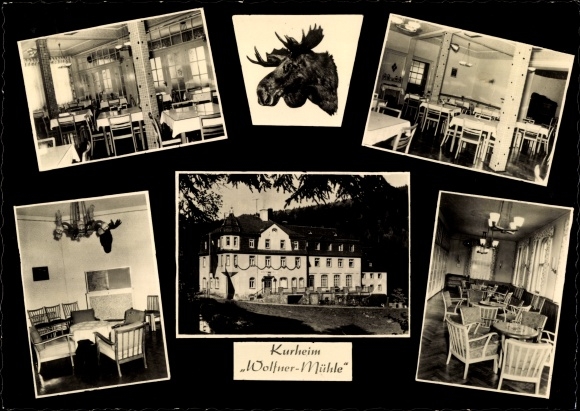 Postcard Crottendorf im Erzgebirge, Kurheim Wolfner Mühle, moose, dining room, interior view
