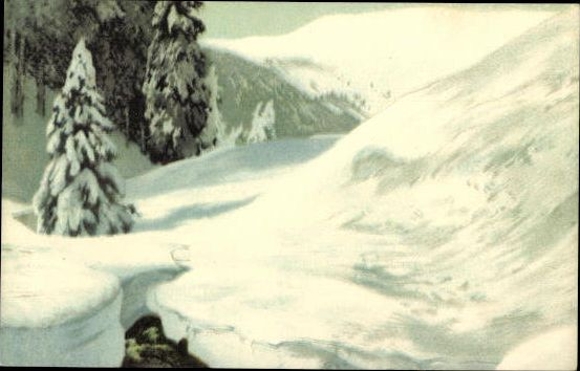 Set of 10 PCs in envelope, Friedrich Iwan, Giant Mountains Series 2
