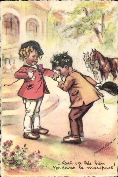 Artist Postcard Bouret, Germaine, Everything is fine, Madame la marquise