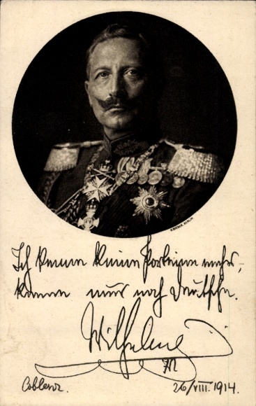 Postcard Kaiser Wilhelm II., Portrait, I no longer know any parties, quote 1914