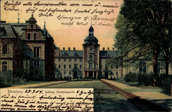 Postcard Bückeburg in the district of Schaumburg, castle, front view