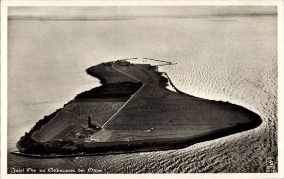Postcard Kröslin in Western Pomerania, Greifswalder Oie, aerial photograph