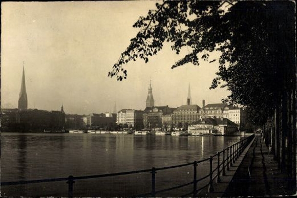 8 alte Ak Hamburg Neustadt, Jungfernstieg, diverse Ansichten