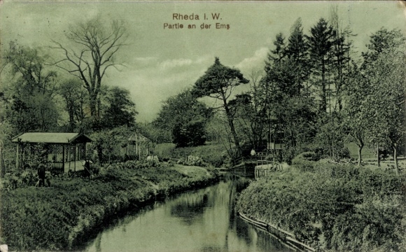 Ansichtkaart Rheda Wiedenbrück in Westfalen, Eems, riviergedeelte