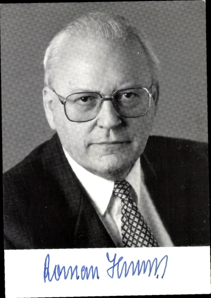Postcard politician Roman Herzog, former Federal President, autograph