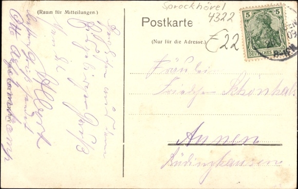 Postcard Hundsdiek Sprockhövel in the Ruhr area, Economy Soon