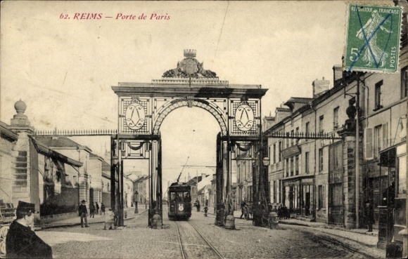 Ak Reims Marne, Porte de Paris