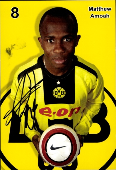 Autograph card footballer Matthew Amoah, BVB 09, Borrussia Dortmund, autograph