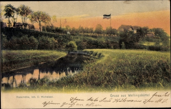 Ansichtkaart Hamburg Wandsbek Wellingsbüttel, Alsterhöhe, rivier