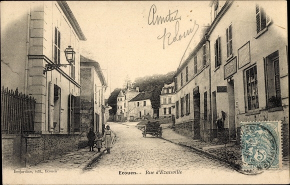 Ak Ecouen Val d’Oise, Rue d'Ezanville