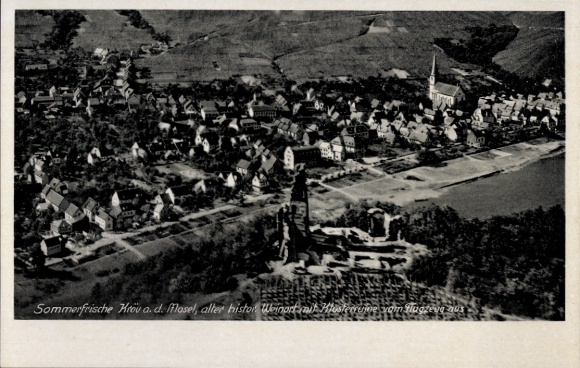 Postcard Kröv on the Moselle, aerial photograph