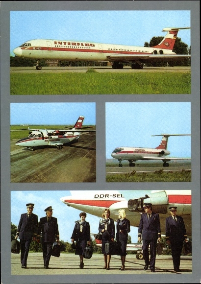 PC German passenger aircraft, Interflug, DDR SEL, pilots, stewardess