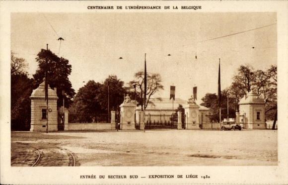 Postcard Liège Wallonia Liège, International Exhibition, World Exhibition 1930, entrance to the southern sector