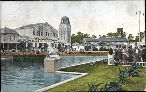 Ansichtkaart Zwickau in Saksen, commerciële en industriële tentoonstelling 1906, hoofdrestaurant