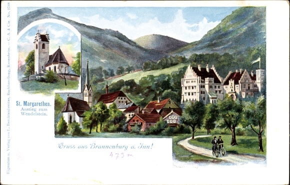 Artist PC Brannenburg in the district of Rosenheim, Upper Bavaria, St. Margarethen, rise to the Wendelstein, place
