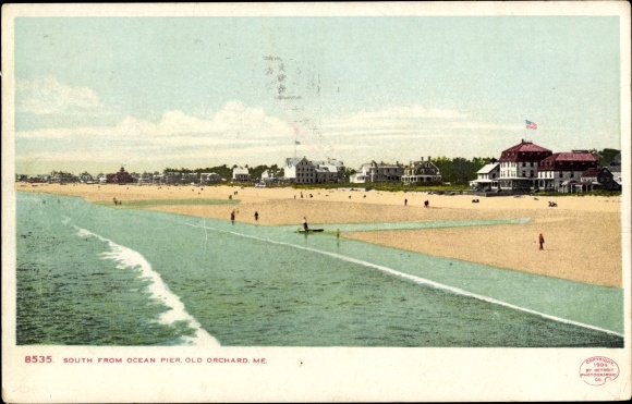 Ak Old Orchard Beach Maine USA, ten zuiden van Ocean Pier
