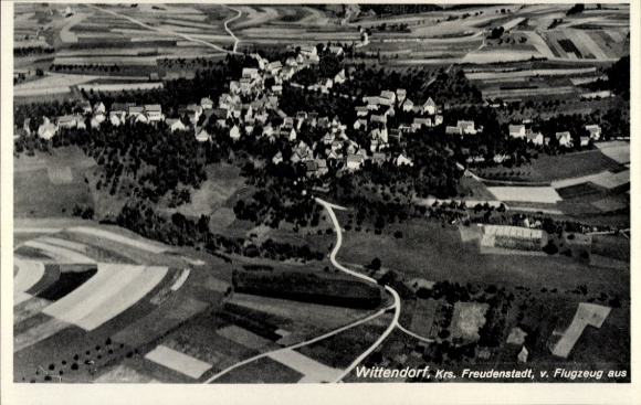 Postcard Wittendorf Loßburg in the Black Forest, aerial photograph