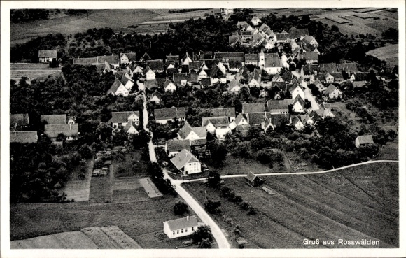 Ak Roßwälden Ebersbach an der Fils, Fliegeraufnahme