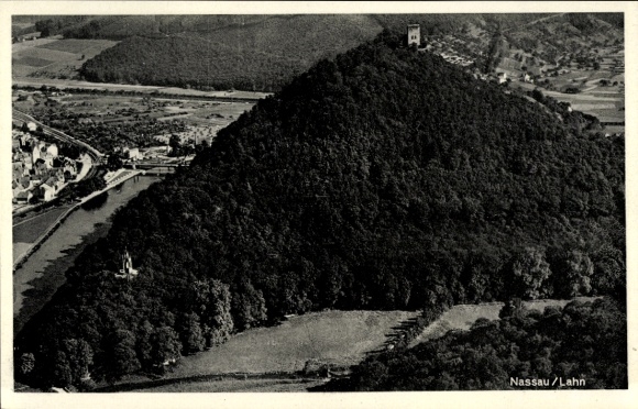 Postcard Bad Nassau an der Lahn, aerial photograph