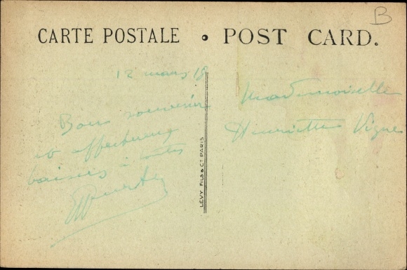 Postcard Canteen of the two flags for leavers, Exterior view, American Red Cross