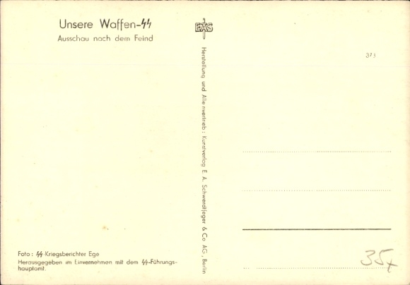 Postcard Waffen-SS, look out for the enemy