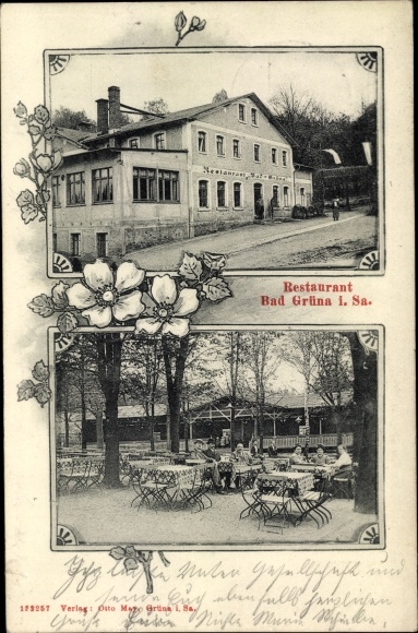 Ak Grüna Chemnitz Sachsen, Restaurant Bad Grüna