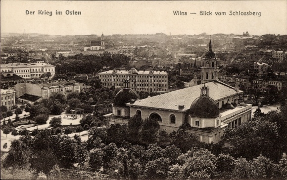 Ak Vilnius Vilna Litouwen, algemeen uitzicht, uitzicht vanaf de Kasteelheuvel