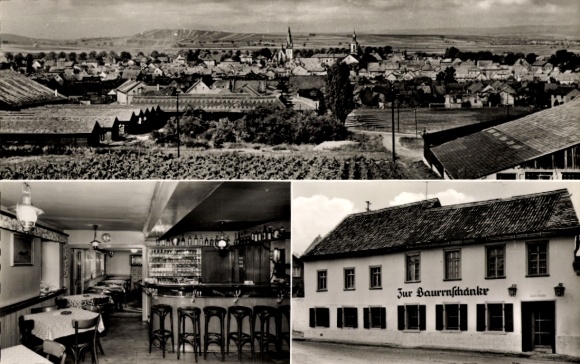 Ansichtkaart Sprendlingen in Rheinhessen, Panorama, Gasthof Zur Bauernschänke