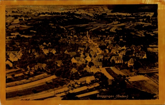 Postcard Broggingen in Baden Herbolzheim in Breisgau Black Forest, aerial photograph