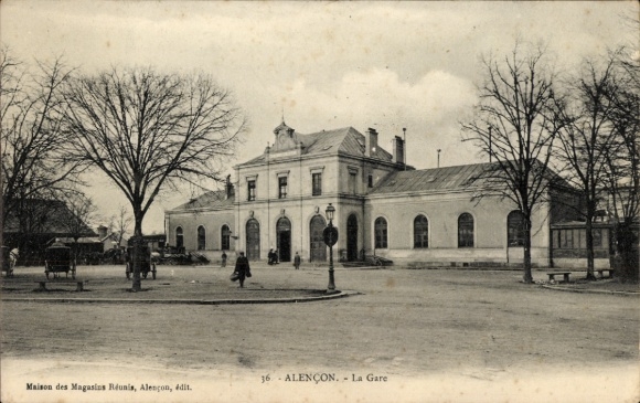 Postcard Alencon Orne, La Gare
