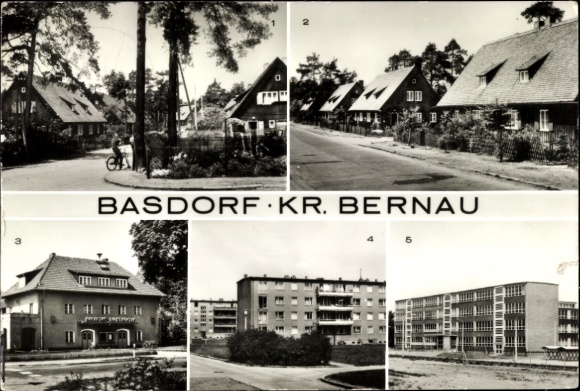 Postcard Basdorf Wandlitz in Brandenburg, Goethestraße, Waldheimstraße, Polytechnic High School