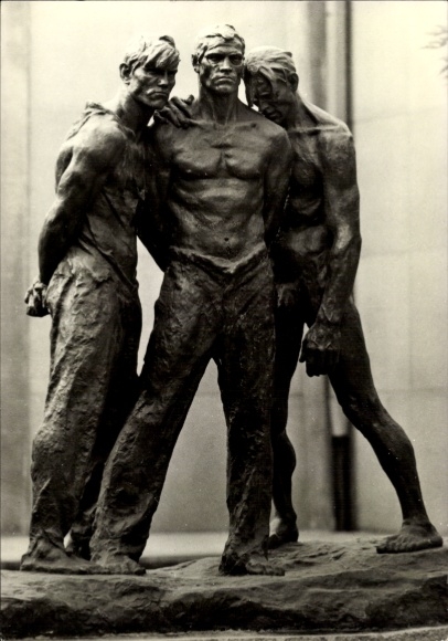 Sachsenhausen Oranienburg National Memorial, sculpture 'Stronger than Death'...
