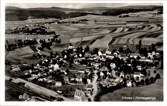 Postcard Tröstau in the Fichtelgebirge, aerial photograph of the village