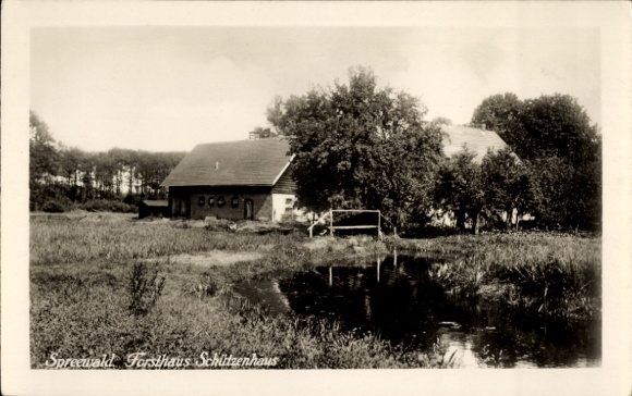 Postcard Spreewald, Forsthaus Schützenhaus