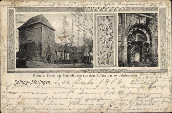 Ak Moringen im Solling Niedersachsen, Martinikirche, Ruine und Portal