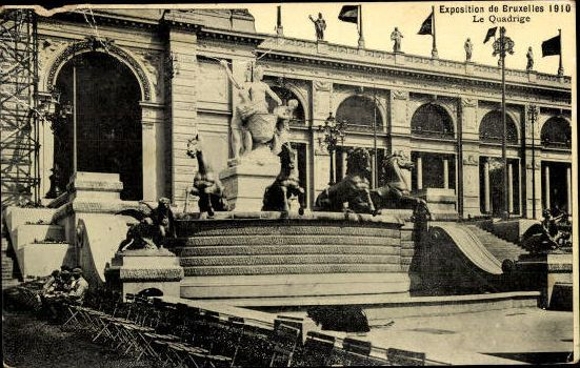 Set von 83 Ansichtskarten, Brüssel Weltausstellung 1910