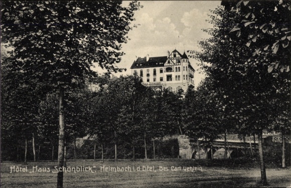 Postcard Heimbach in the Eifel, Hotel Haus Schönblick