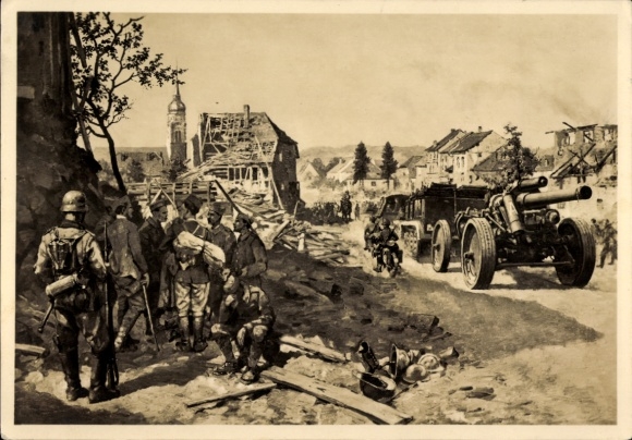 Künstler Ak Handel Manzetti, E. v., Vormarsch des XII. A. K. durch Johannes Rohrbach, HDK 369