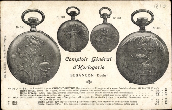 Postcard Besançon Doubs, General Comptoir d'Horlogerie, Chronometer