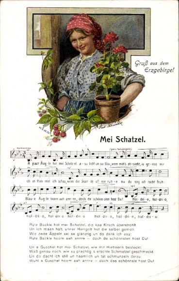 Song Artist Postcard Schneider, Rud., Mei Schatzel, Erzgebirge, Wilhelm Vogel
