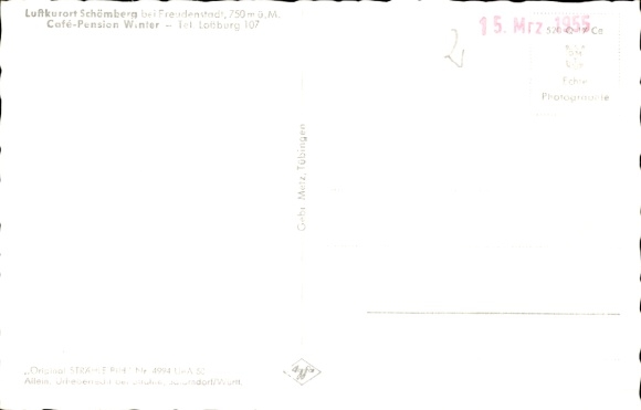 Postcard Schömberg in the Black Forest Württemberg, aerial photograph