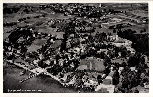 Ak Oberschondorf Schondorf am Ammersee Opper-Beieren, luchtfoto