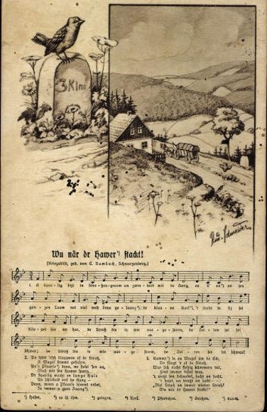 30 song cards, Anton Günther