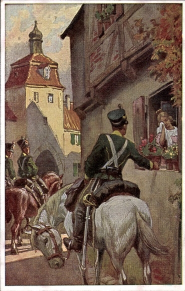 Song Artist Postcard Hey, Paul, Folk Song Card No. 27, Three riders rode out of the gate