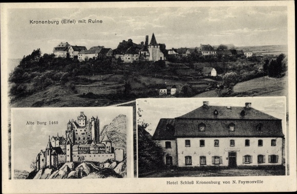 KP Kronenburg Dahlem w Eifel, Hotel Schloss Kronenburg z N. Faymonville, zamek, ruiny