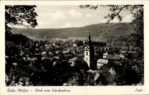 Postcard Zella Mehlis in the Thuringian Forest, general view, view from the Lärchenberg