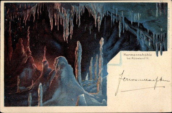 Postcard Rübeland Oberharz am Brocken, view into the Hermannshöhle