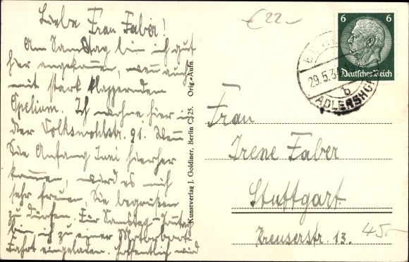 Postcard Berlin Treptow Adlershof, Volkswohl Strasse, corner of Radickestrasse