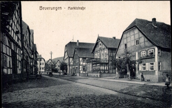 Postcard Beverungen on the Weser, Marktstraße
